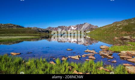 Gavia Pass Landschaft bei Sonnenaufgang, Ponte di Legno, Italien Stockfoto