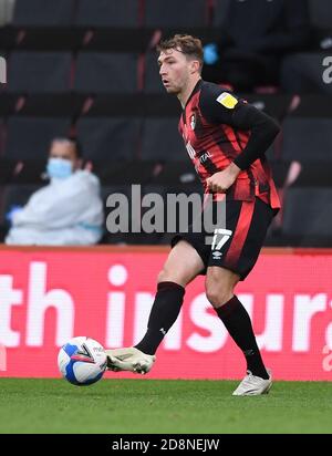 Vitality Stadium, Bournemouth, Dorset, Großbritannien. Oktober 2020. English Football League Championship Football, Bournemouth Athletic versus Derby County; Jack Stacey of Bournemouth Credit: Action Plus Sports/Alamy Live News Stockfoto