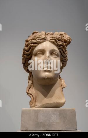 Kopf der Göttin aphrodite Statue in Aphrodisias. Aydin; TÜRKEI Stockfoto