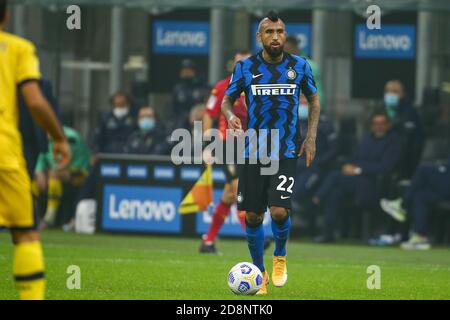 Giuseppe Meazza San Siro Stadium, mailand, Italien, 31 Oct 2020, Arturo Vidal (FC Inter) während des FC Internazionale gegen Parma Calcio 1913, Italienisches Fußballspiel Serie A - Credit: LM/Luca Rossini/Alamy Live News Stockfoto