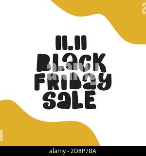 Schriftzug von Black Friday isoliert auf weißem Hintergrund Stock Vektor