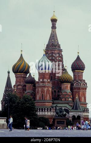 Basilius-Kathedrale, Roter Platz, Moskau, CEI, 1991 Stockfoto