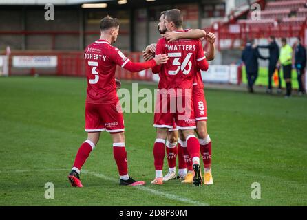 Crawley, Großbritannien. 18. Aug, 2019. Während der EFL Sky Bet League 2 Spiel zwischen Crawley Town und Cambridge United im Checkatrade.com Stadium, Crawley, England am 31. Oktober 2020. Foto von Steve Ball. Nur redaktionelle Verwendung, Lizenz für kommerzielle Nutzung erforderlich. Keine Verwendung bei Wetten, Spielen oder Veröffentlichungen einzelner Vereine/Vereine/Spieler. Kredit: UK Sports Pics Ltd/Alamy Live Nachrichten Stockfoto