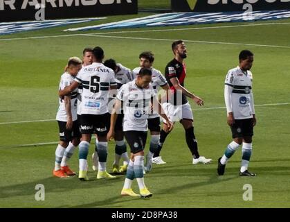 Curitiba, Brasilien. Oktober 2020. Gedenken an das erste Tor während des Spiels Coritiba x Atlético GO in Estádio Couto Pereira in Curitiba, PR statt. Kredit: Carlos Pereyra/FotoArena/Alamy Live Nachrichten Stockfoto