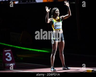 Shericka Jackson (Jamaika). 400 Meter Bronzemedaille. IAAF Leichtathletik-Weltmeisterschaften, Doha 2019 Stockfoto