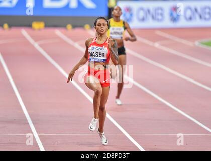 Salwa Eid Naser (Barhein). 400 Meter Goldmedaille. IAAF Leichtathletik-Weltmeisterschaften, Doha 2019 Stockfoto