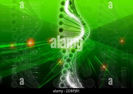 3d-dna im Farbhintergrund Stockfoto