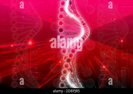 3d-dna im Farbhintergrund Stockfoto