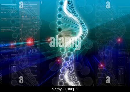 3d-dna im Farbhintergrund Stockfoto