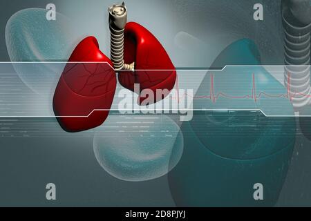 Menschliche Lungen im digitalen Design Stockfoto