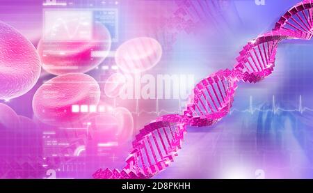 3d-dna im Farbhintergrund Stockfoto