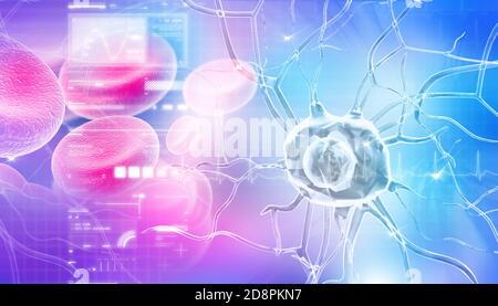 3d-Nervenzellen im digitalen Design Stockfoto