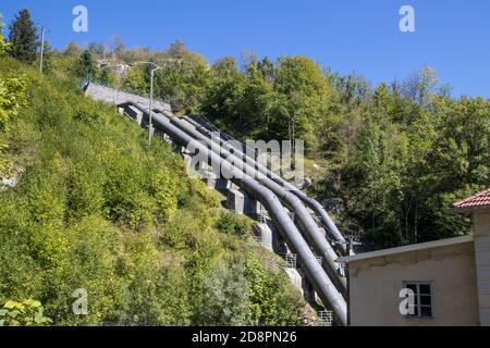 Wanderweg der Pertes de L'Ain, Verluste der Ain, Jura in Frankreich Stockfoto