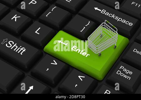 Einkaufen im Internet Stockfoto