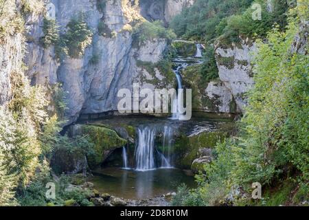 Claude Roy Jump oder Cascade de la Billaude, Jura in Frankreich Stockfoto