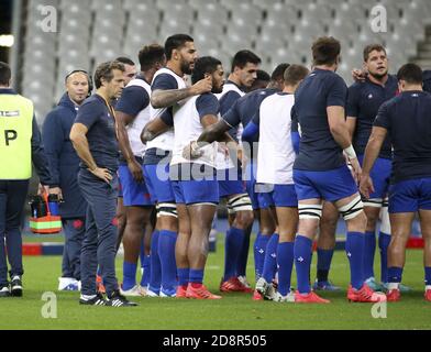 Cheftrainer von Frankreich Fabien Galthie beim Warm-up vor dem Guinness Six Nations 2020, Rugby-Union-Spiel zwischen Frankreich und Irland am C. Oktober Stockfoto