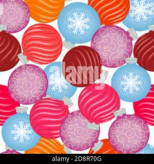 Nahtlose Muster, Weihnachten Thema, Weihnachtskugeln, Spielzeug. Vektor Stock Vektor