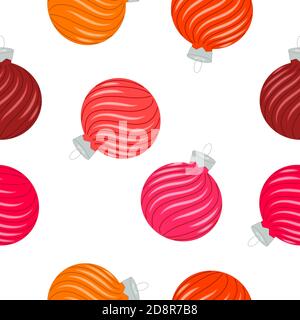 Nahtlose Muster, Weihnachten Thema, Weihnachtskugeln, Spielzeug. Vektor Stock Vektor