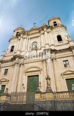 Catania - der Hl. Franziskus von Assisi (Chiesa di San Francesco d'Assisi all'Immacolata) Kirche. Stockfoto