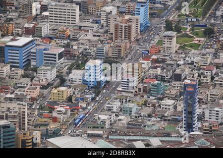 Luftaufnahme der Stadt Quito, Ecuador Stockfoto