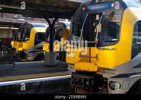 Elektrische Züge mit mehreren Einheiten am Bahnhof Wellington, North Island, Neuseeland Stockfoto