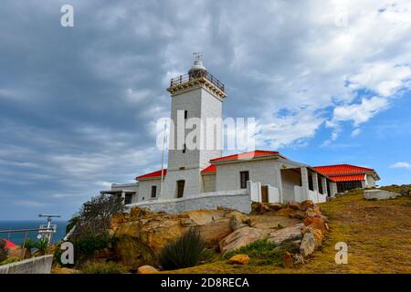 Cape St Blaize Lighthouse in Mossel Bay, Garden Route Africa ist ein großartiges Wahrzeichen auf der Garden Route, Südafrika Stockfoto
