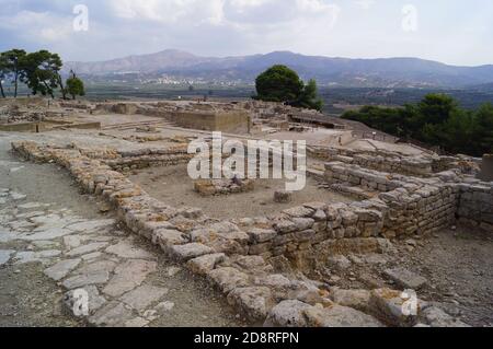 Ein Blick auf die archäologische Stätte von Phaistos auf Kreta, Griechenland Stockfoto