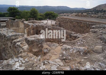 Blick auf die archäologischen Überreste von Phaistos auf Kreta, Griechenland Stockfoto