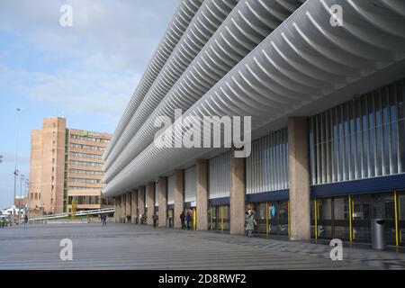 Preston Busbahnhof in Lancashire, die oft als ein gutes Beispiel für Brutalist Architektur bezeichnet. Stockfoto