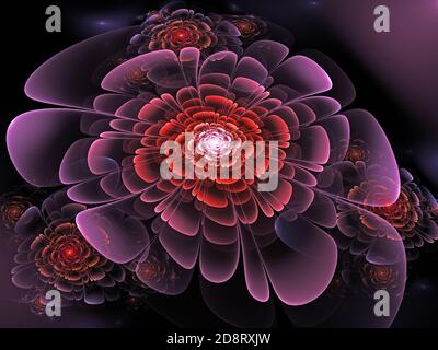 Flame Fractal - Blumen Design Stockfoto