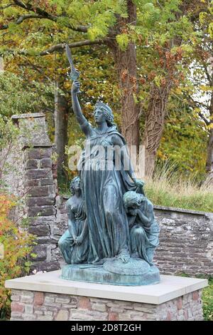 Statue von Boudica, Brecknock Museum & Art Gallery, Watton Gate, Brecon, Brecknockshire, Powys, Wales, Großbritannien, Großbritannien, Großbritannien, Großbritannien, Europa Stockfoto