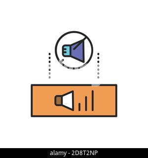 Symbol für die Farblinie für Schalldämmung. Piktogramm für Webseite, mobile App, Promo. Stock Vektor