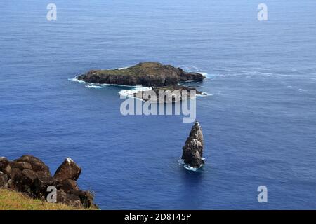 Rock Island Motu Nui Osterinsel, Chile, Südamerika Stockfoto