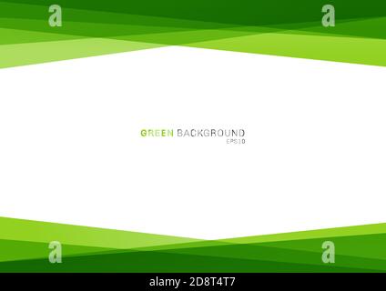 Abstrakte geometrische grüne Farbe glänzende überlappende Schicht auf weißem Hintergrund mit Platz für Ihren Text. Kopf- und Fußzeilen für die Vorlage für Broschüre, Stock Vektor