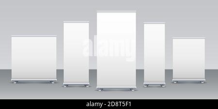 Leere Rollup-Banner gesetzt Stock Vektor
