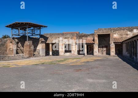 Übungshof (palaestra), Sporthalle Hof der Stabian Bäder in der alten Stadt Pompeji, Kampanien, Italien Stockfoto