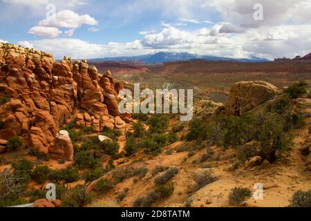 Szenen aus berühmten Arches-Nationalpark, Moab, Utah, USA Stockfoto