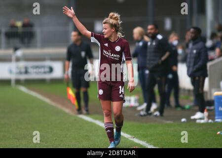 Dartford, Großbritannien. Januar 2020. Esmee de Graaf (Leicester City) Gesten während des FA Women's Super League 2 Match zwischen London City und Leicester City im Princes Park in Dartford. FEDERICO GUERRA MARANESI/SPP Quelle: SPP Sport Press Foto. /Alamy Live Nachrichten Stockfoto