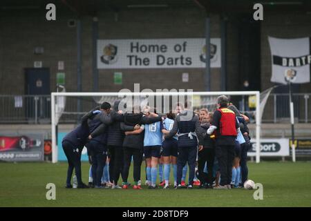 Dartford, Großbritannien. Januar 2020. London City feiert seinen Sieg im FA Women's Super League 2 Spiel zwischen London City und Leicester City im Princes Park in Dartford. FEDERICO GUERRA MARANESI/SPP Quelle: SPP Sport Press Foto. /Alamy Live Nachrichten Stockfoto