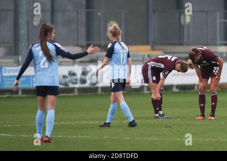 Dartford, Großbritannien. Januar 2020. Leicester-Kader bedauert das Spiel der FA Women's Super League 2 zwischen London City und Leicester City im Princes Park in Dartford. FEDERICO GUERRA MARANESI/SPP Quelle: SPP Sport Press Foto. /Alamy Live Nachrichten Stockfoto