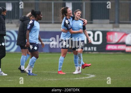 Dartford, Großbritannien. Januar 2020. London City feiert seinen Sieg im FA Women's Super League 2 Spiel zwischen London City und Leicester City im Princes Park in Dartford. FEDERICO GUERRA MARANESI/SPP Quelle: SPP Sport Press Foto. /Alamy Live Nachrichten Stockfoto