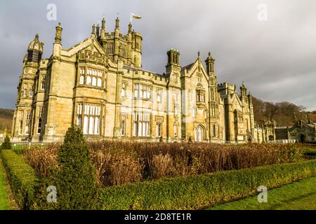 Port Talbot, Großbritannien, Margam Castle, Margam Country Park, Port Talbot, Großbritannien, Landschaft, Weitwinkel, am 13 2019. Dezember in Wales, Uni Stockfoto