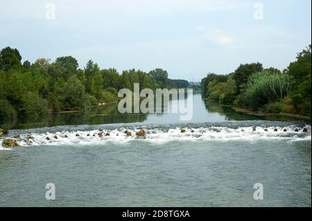 Volta Mantovana (Mn), Italien, der Fluss Mincio Stockfoto