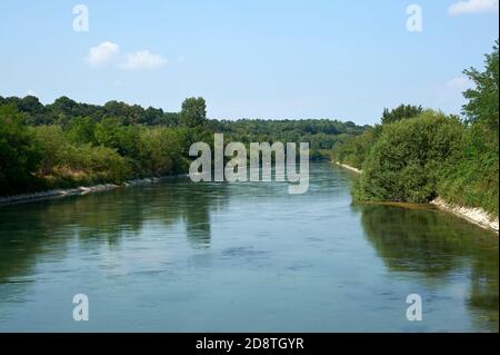 Volta Mantovana (Mn), Italien, der Fluss Mincio Stockfoto