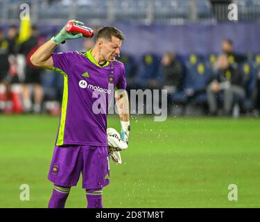 Nashville, TN, USA. Oktober 2020. Chicagoer Torwart Bobby Shuttleworth (1), während des MLS-Spiels zwischen Chicago Fire und Nashville SC im Nissan Stadium in Nashville, TN. Kevin Langley/CSM/Alamy Live News Stockfoto