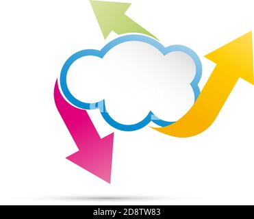 Vector Cloud Computing und Mobilitätskonzept Stock Vektor