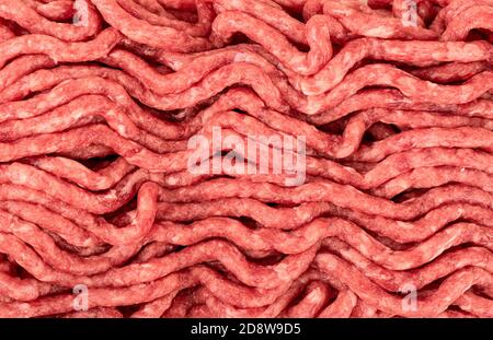 Volle Rahmen von Hackfleisch. Draufsicht. Food Background Konzept. Stockfoto