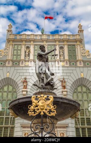 Neptun-Brunnen in der Nähe des Rathauses. Danzig. Polen Stockfoto
