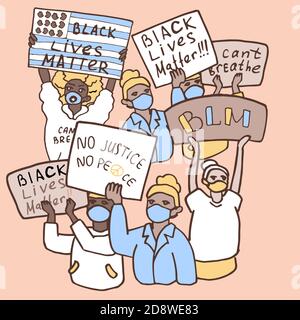 Antirassismus Demonstranten Plakat auf beigefarbener Kulisse. Antirassistischer Protest für Einladung oder Geschenkkarte, Social Banner oder Medien-Blog, Flyer. Telefontasche oder Gerinnsel Stock Vektor
