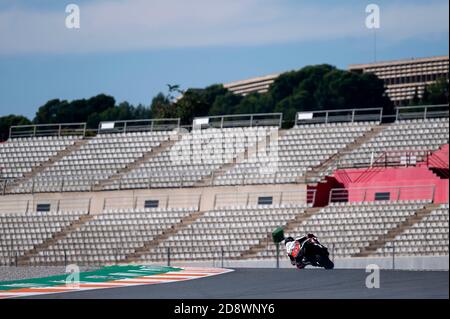 Cheste, Spanien. 01. November 2020: Yari Montella (55) von Italia während des Moto2 FIM CEV-Rennens auf dem Ricardo Tormo Circuit am 01. November 2020 in Cheste, Spanien. Quelle: Sofia Rufian/Alfa Images/Alamy Live News Stockfoto